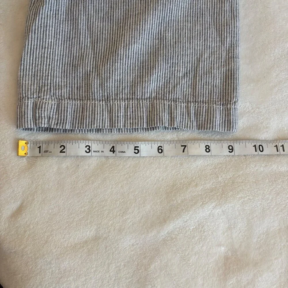 Dalia Collection Modern Fit Womens Striped Linen-Blend Pants Size14 Gray & White - Picture 7 of 7